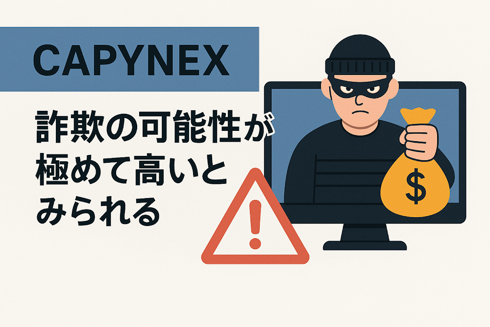 CAPYNEXは詐欺の可能性が極めて高いとみられる
