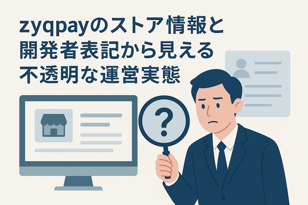 zyqpayのストア情報と開発者表記から見える不透明な運営実態