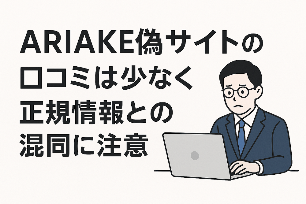 ARIAKE偽サイトの口コミは少なく正規情報との混同に注意