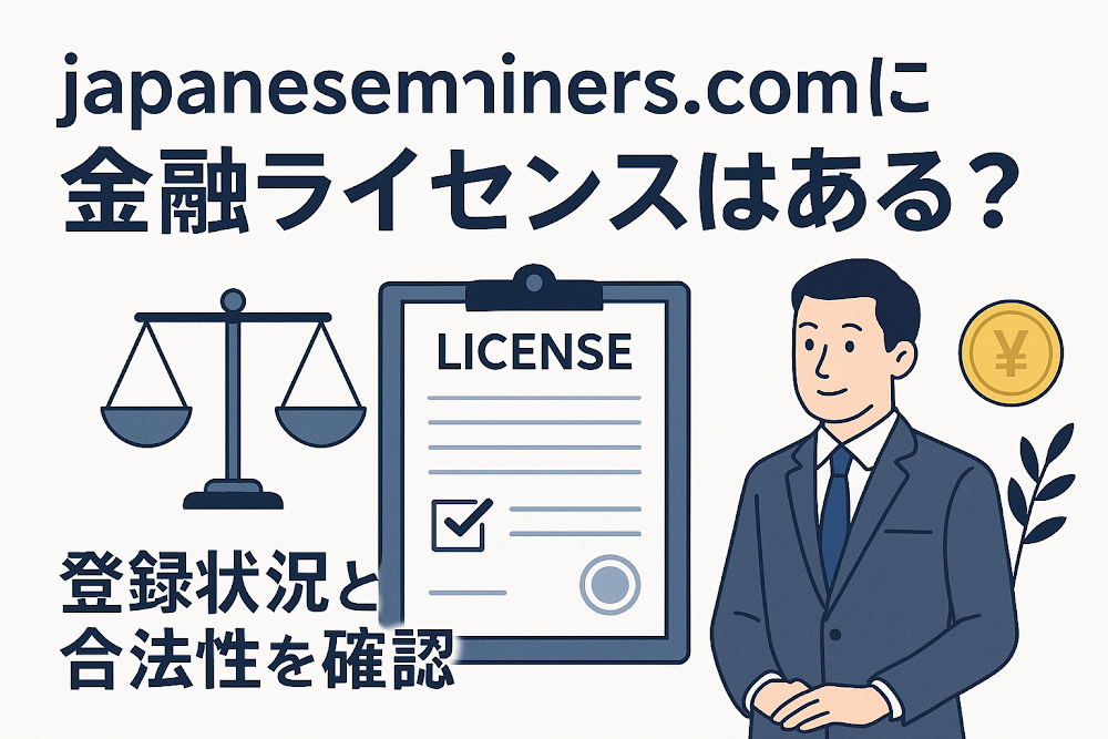 japaneseminers.comに金融ライセンスはある？登録状況と合法性を確認