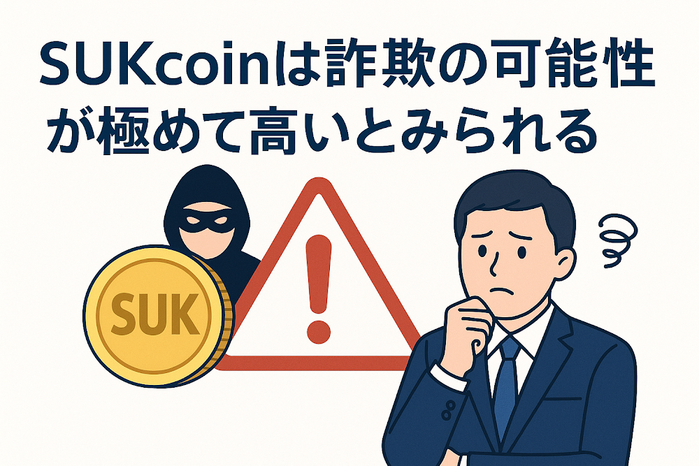 SUKcoinは詐欺の可能性が極めて高いとみられる