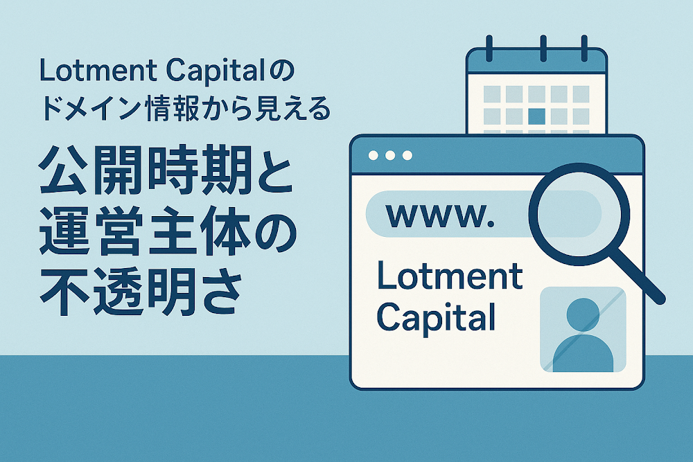 Lotment Capitalのドメイン情報から見える公開時期と運営主体の不透明さ