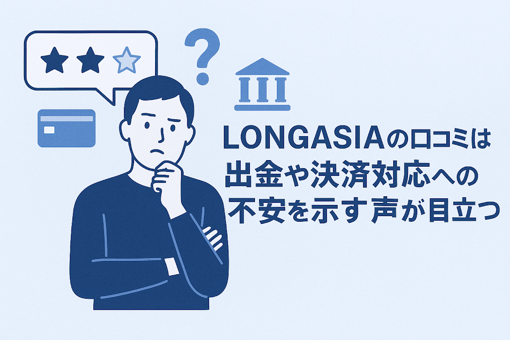 LONG ASIAの口コミは出金や決済対応への不安を示す声が目立つ