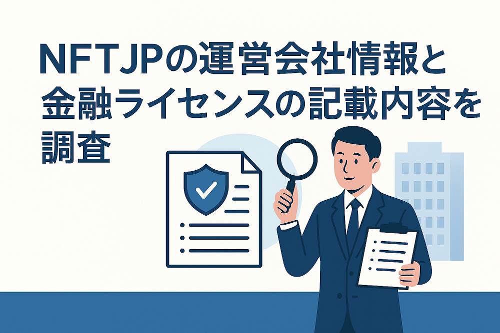 NFTJPの運営会社情報と金融ライセンスの記載内容を調査