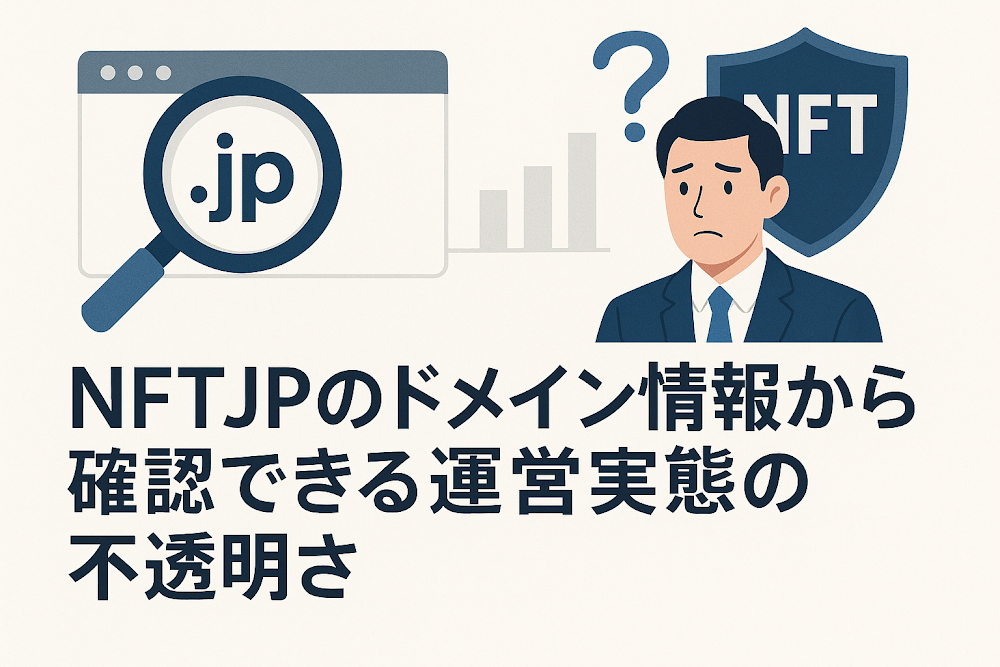 NFTJPのドメイン情報から確認できる運営実態の不透明さ