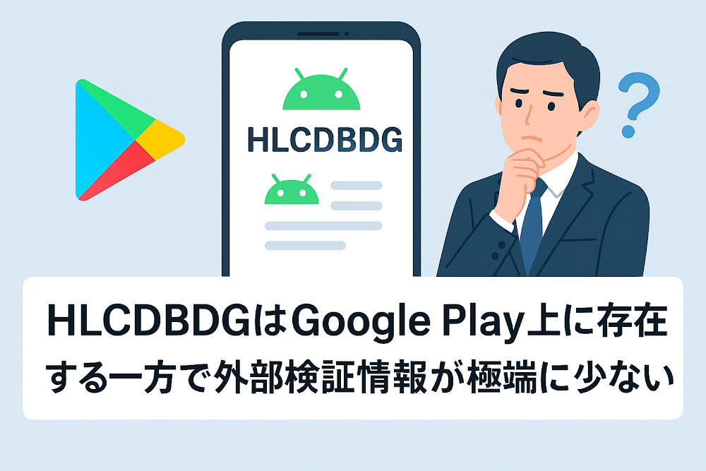 HLCDBDGはGooglePlay上に存在する一方で外部検証情報が極端に少ない