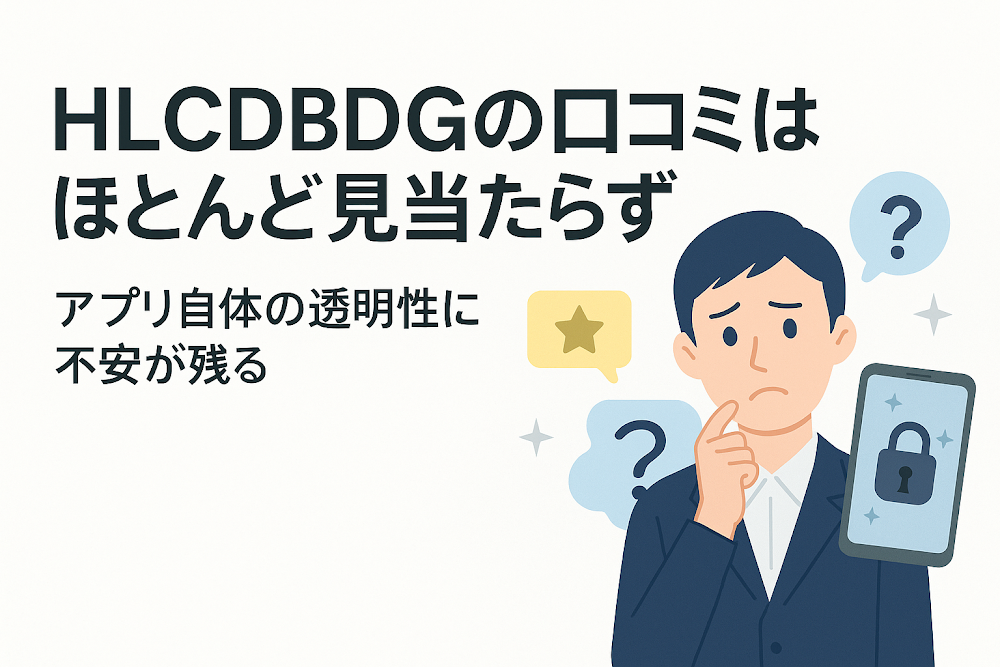 HLCDBDGの口コミはほとんど見当たらずアプリ自体の透明性に不安が残る
