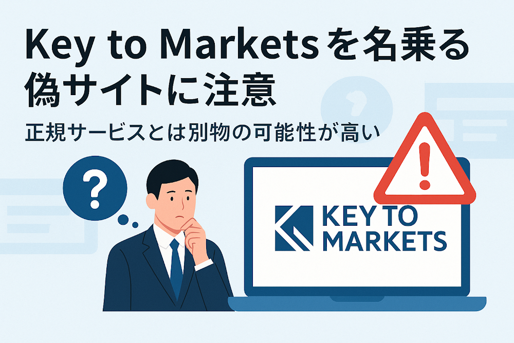 Key to Marketsを騙る偽サイトに注意 正規サービスとは別物の可能性が高い