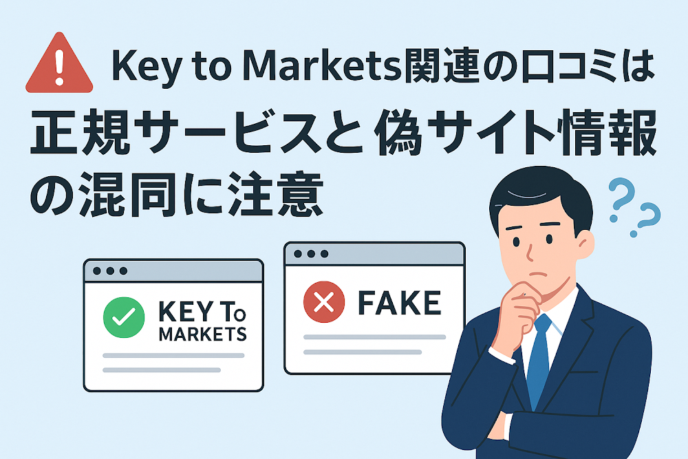 Key to Markets関連の口コミは正規サービスと偽サイト情報の混同に注意