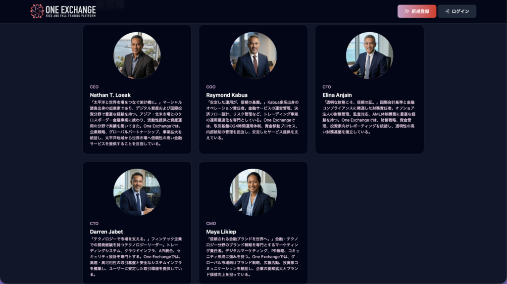 ONE EXCHANGE役員情報