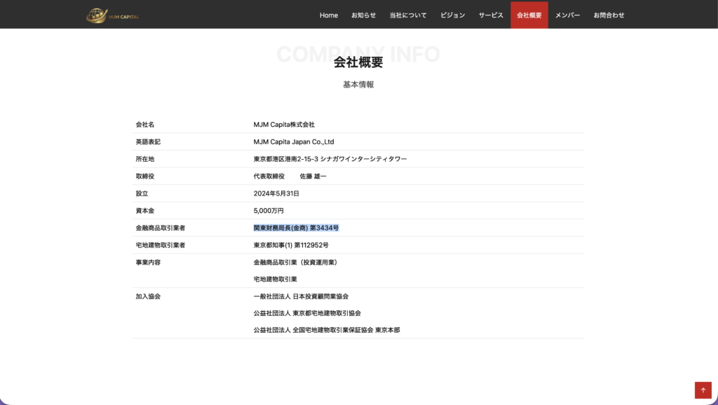 MJM Capital会社概要