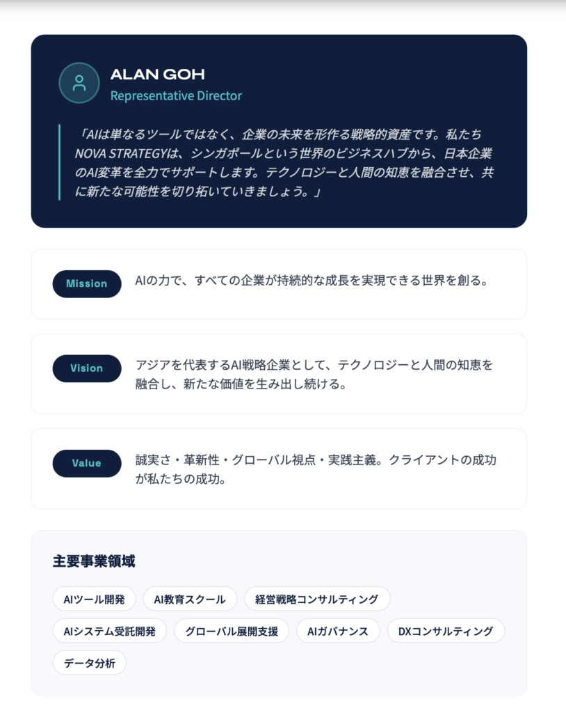 NOVA STRATEGY PTE. LTD.のサイト事業紹介