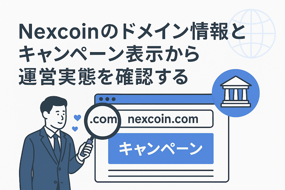 Nexcoin（nexcoinlucky.com）のドメイン情報とキャンペーン表示から運営実態を確認する