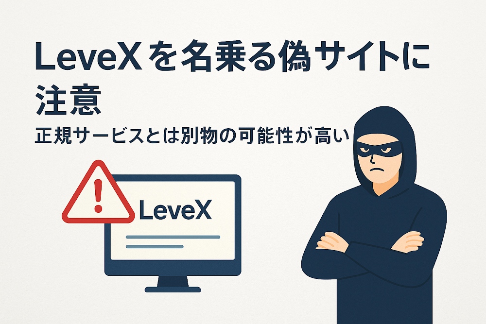LeveXを名乗る偽サイトに注意　正規サービスとは別物の可能性が高い