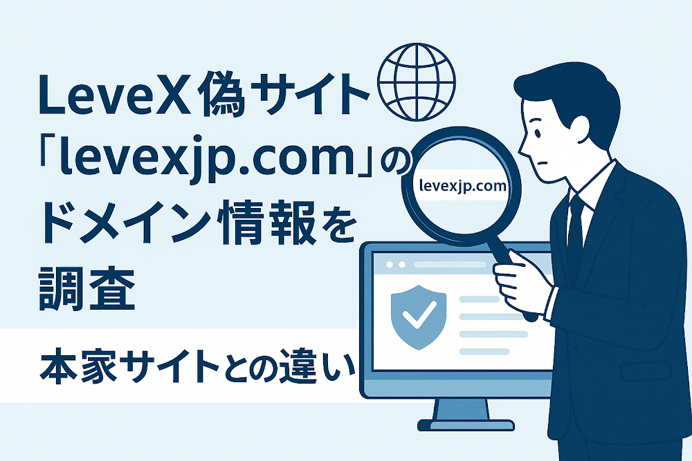 LeveX偽サイト「levexjp.com」のドメイン情報を調査　本家サイトとの違い