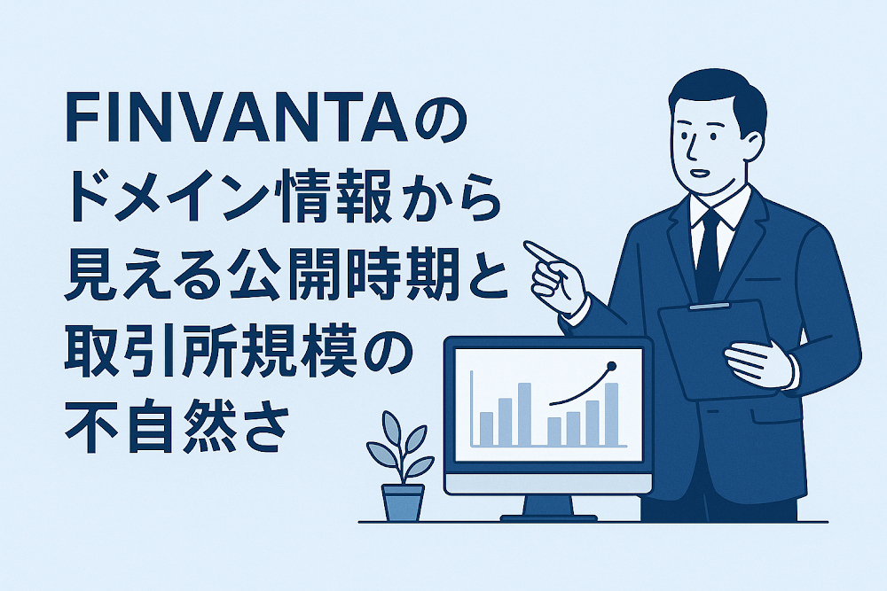 FINVANTAのドメイン情報から見える公開時期と取引所規模の不自然さ