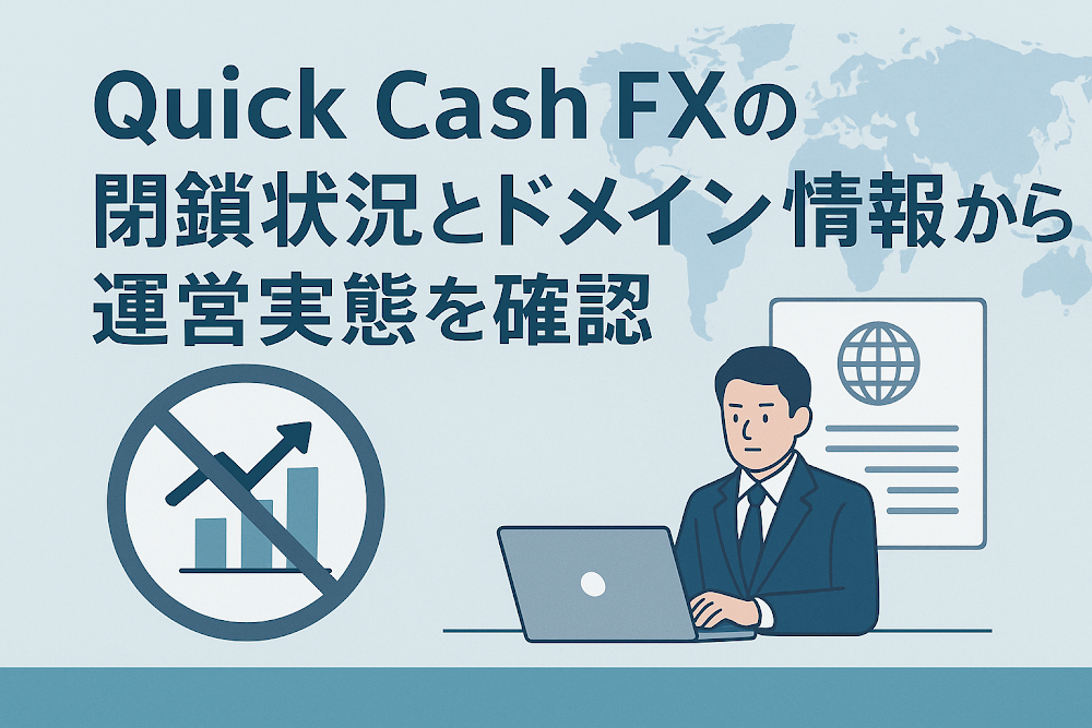Quick Cash FXの閉鎖状況とドメイン情報から運営実態を確認