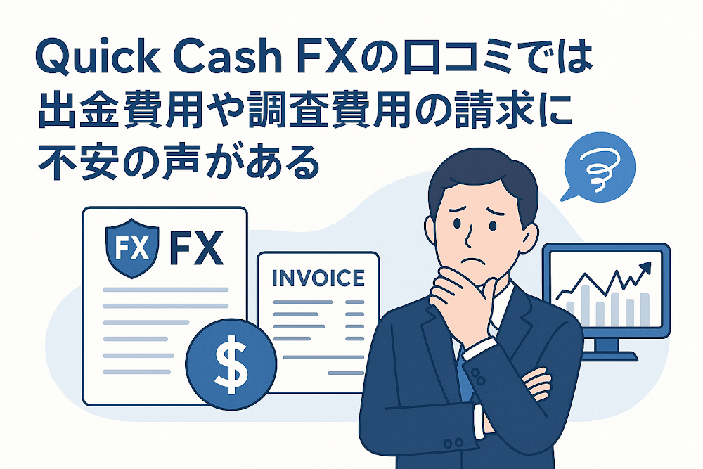 Quick Cash FXの口コミでは出金費用や調査費用の請求に不安の声がある