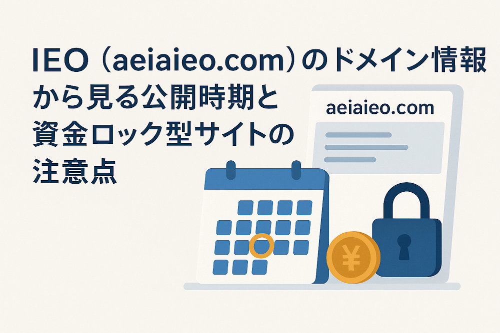 IEO（aeiaieo.com）のドメイン情報から見る公開時期と資金ロック型サイトの注意点