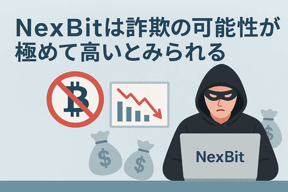 NexBitは詐欺の可能性が極めて高いとみられる