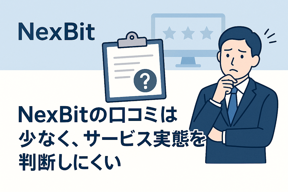 NexBitの口コミは少なく、サービス実態を判断しにくい