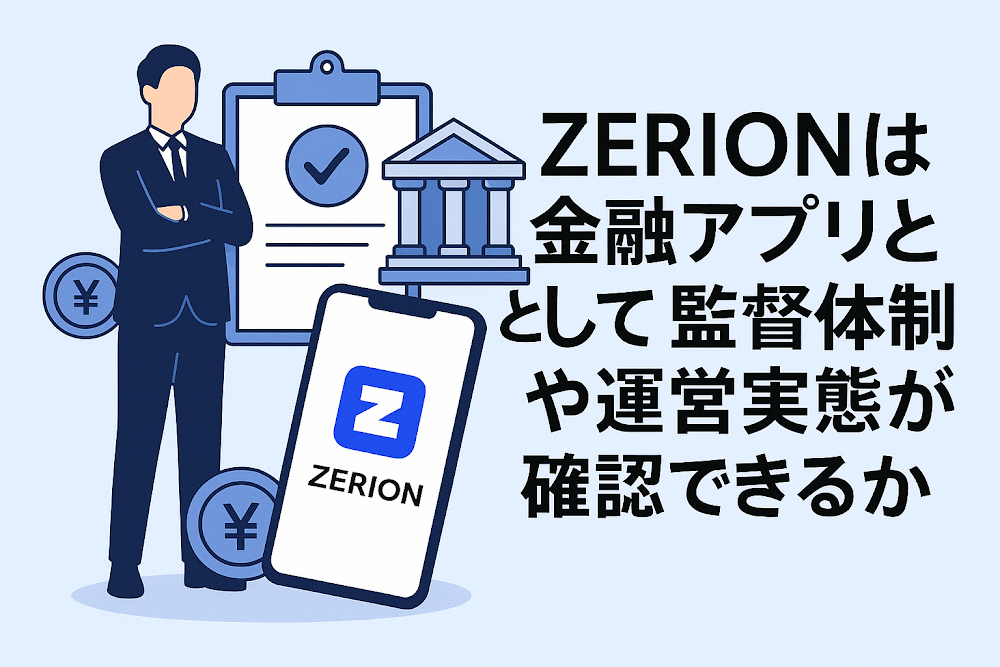 ZERIONは金融アプリとしての監督体制や運営実態が確認できるか