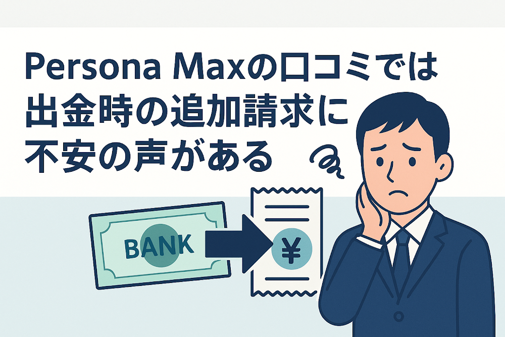 Persona Maxの口コミでは出金時の追加請求に不安の声がある