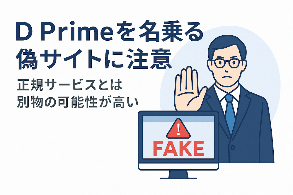 D Primeを名乗る偽サイトに注意　正規サービスとは別物の可能性が高い