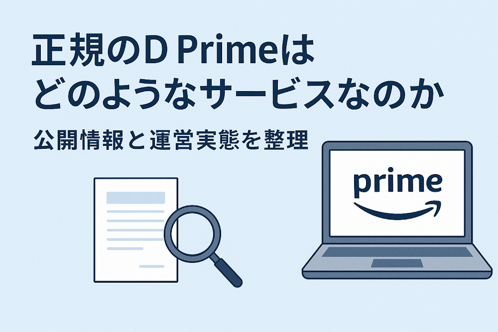 正規のD Primeはどのようなサービスなのか　公開情報と運営実態を整理
