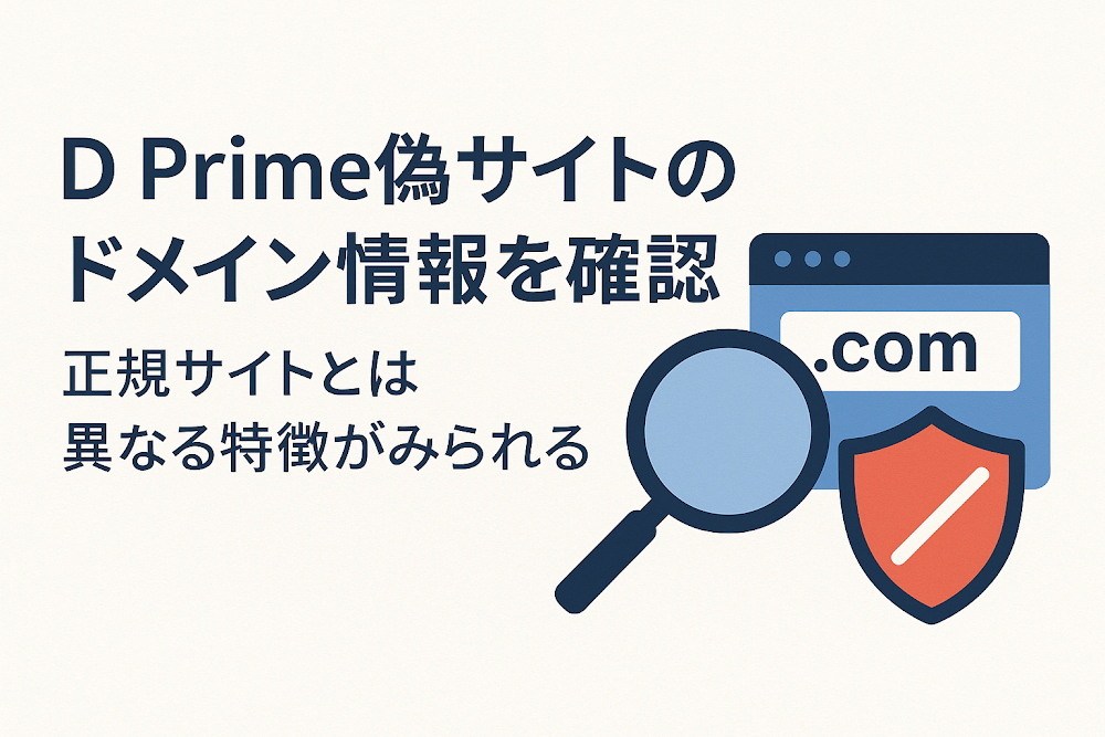 D Prime偽サイトのドメイン情報を確認　正規サイトとは異なる特徴がみられる