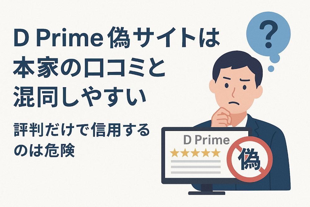 D Prime偽サイトは本家の口コミと混同しやすい　評判だけで信用するのは危険