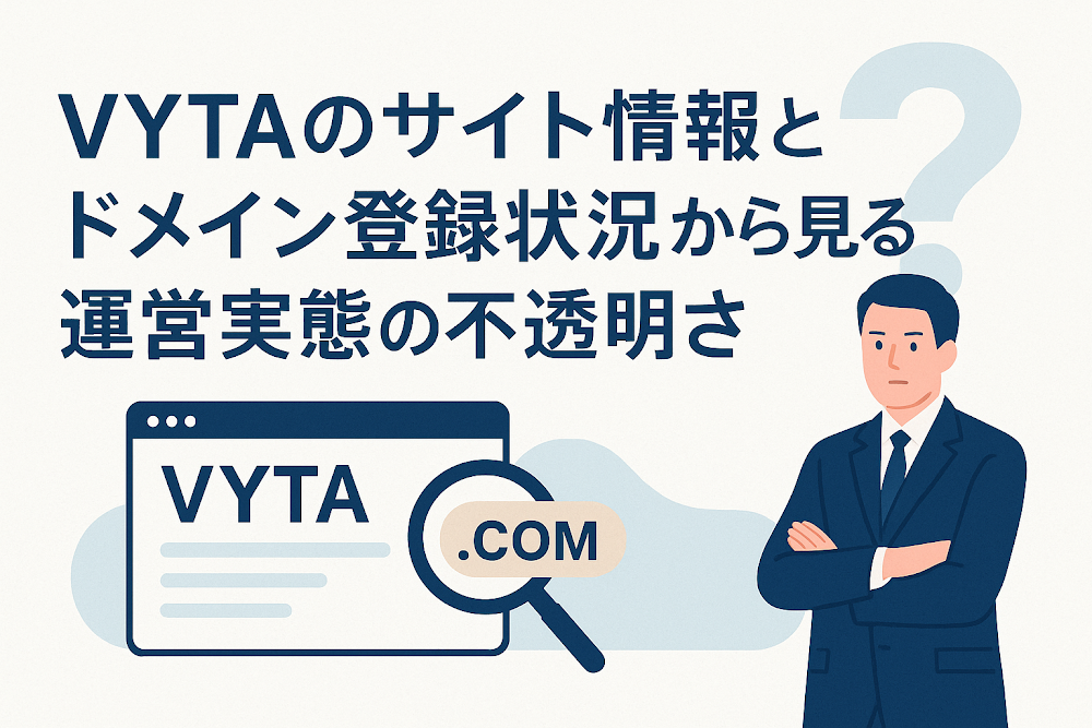 VYTAのサイト情報とドメイン登録状況から見る運営実態の不透明さ