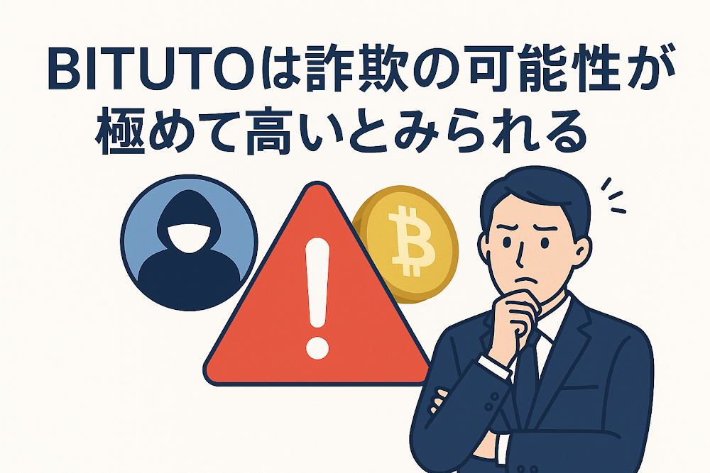 BITUTOは詐欺の可能性が極めて高いとみられる