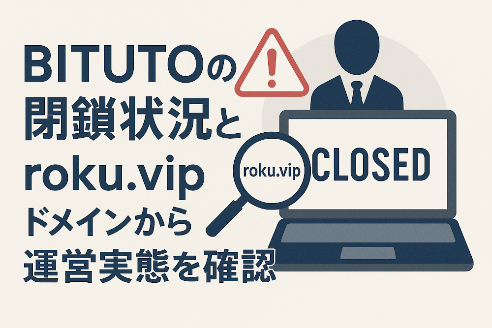 BITUTOの閉鎖状況とroku.vipドメインから運営実態を確認