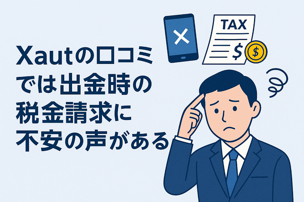 Xautの口コミでは出金時の税金請求に不安の声がある