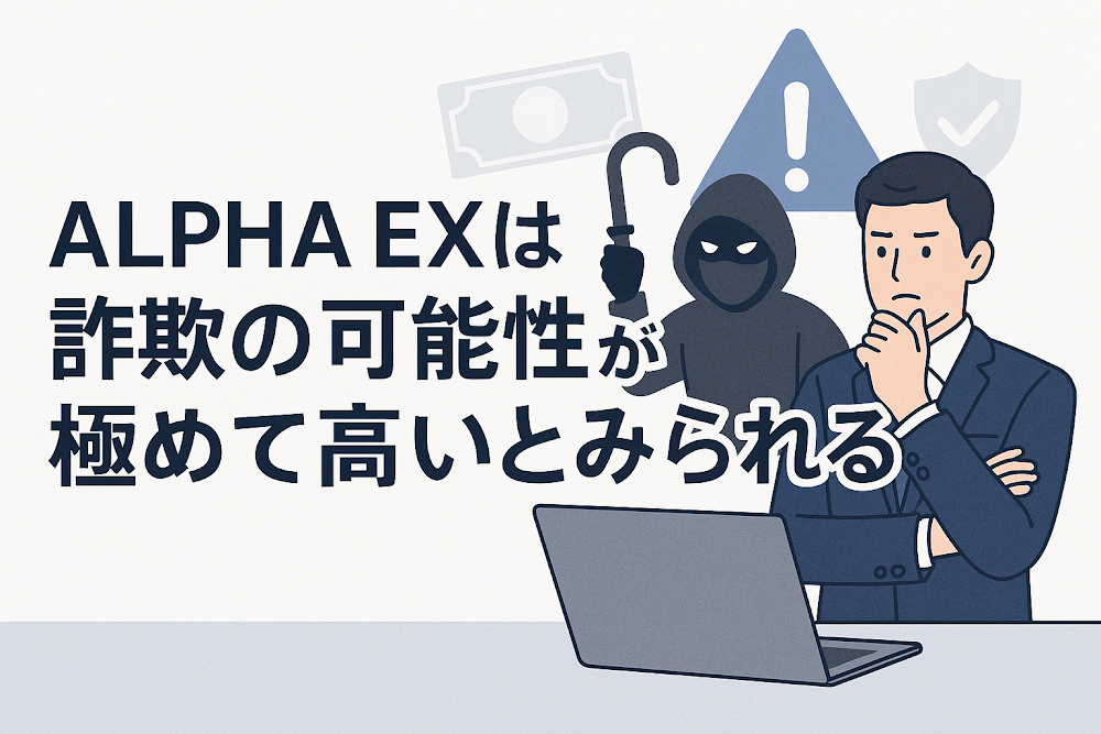 ALPHA EXは詐欺の可能性が極めて高いとみられる