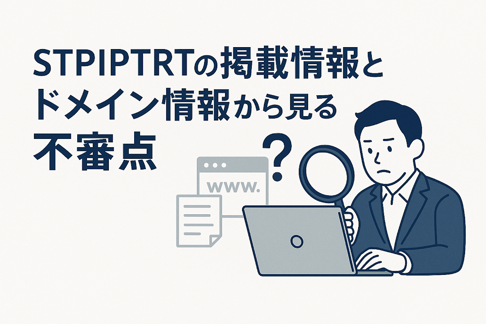 STPIPTRTの掲載情報とドメイン情報から見る不審点