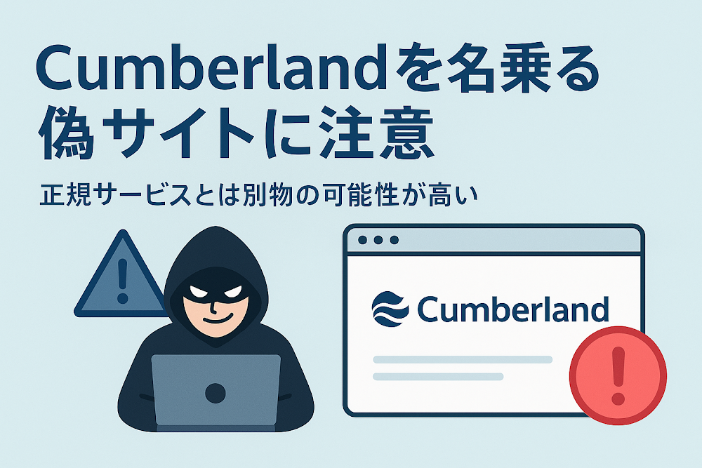 Cumberlandを名乗る偽サイトに注意　正規サービスとは別物の可能性が高い