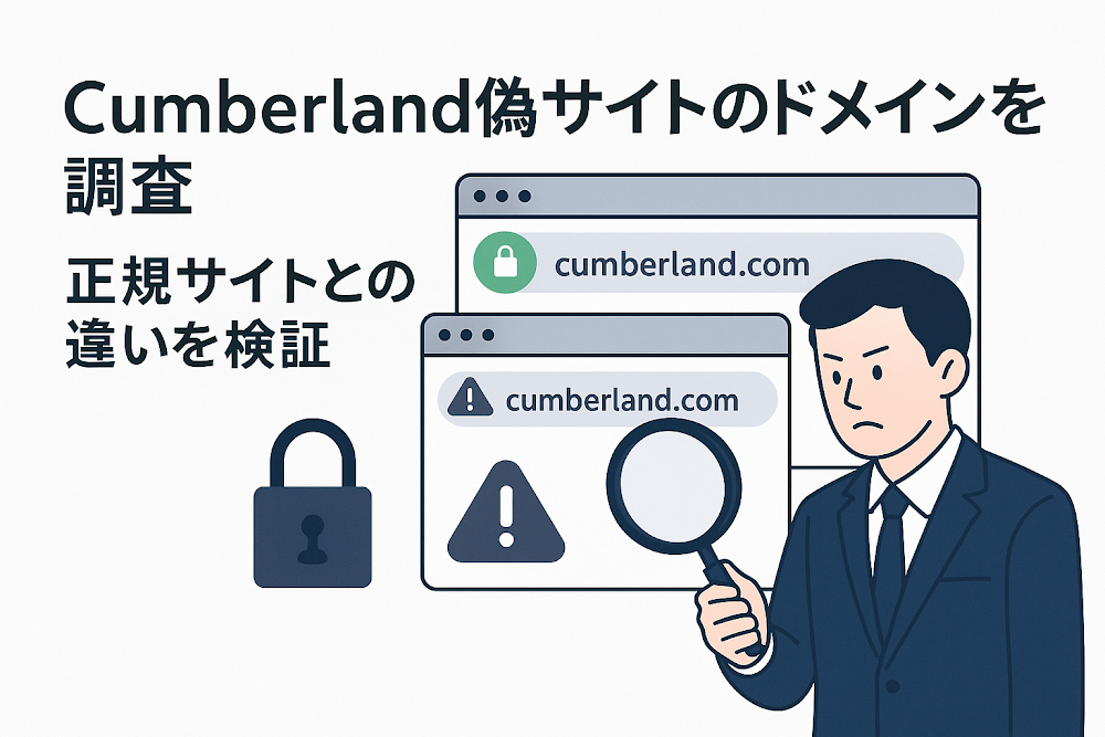 Cumberland偽サイトのドメインを調査　正規サイトとの違いを検証