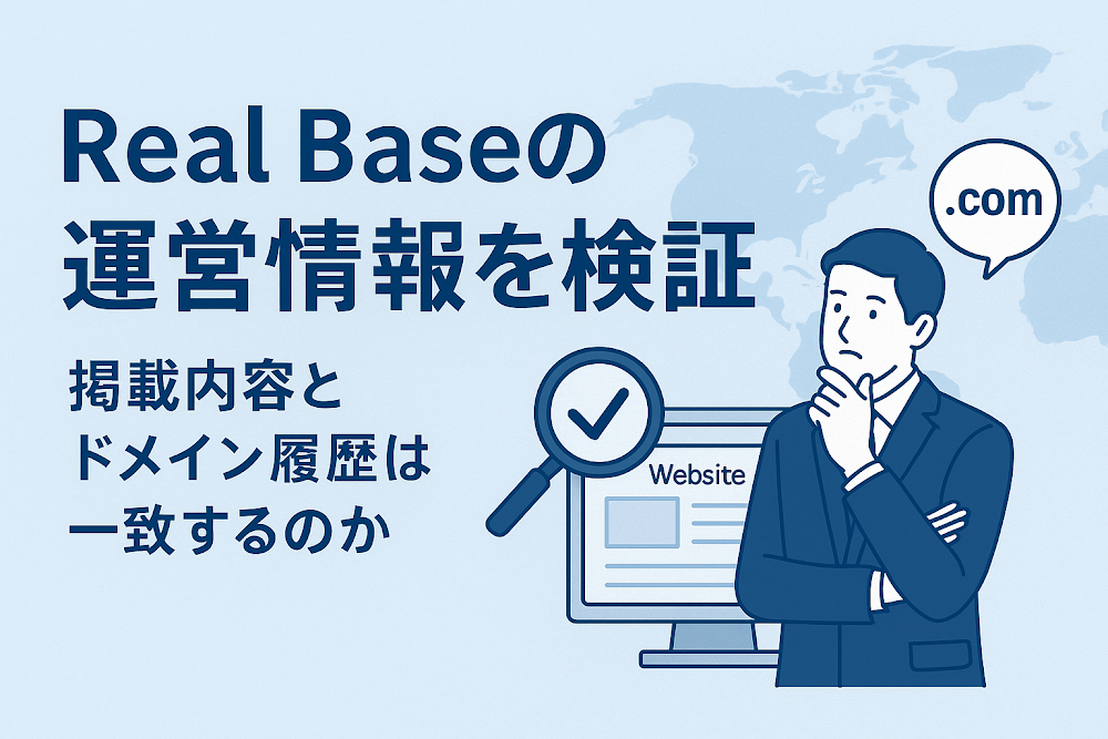 Real Baseの運営情報を検証　掲載内容とドメイン履歴は一致するのか