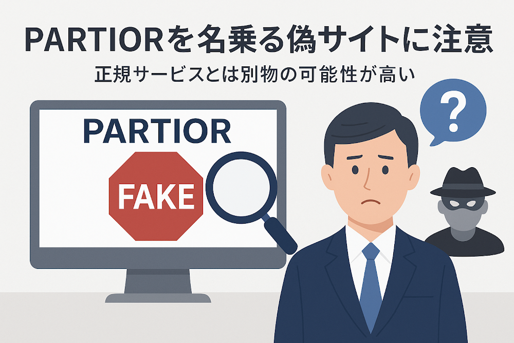 PARTIORを名乗る偽サイトに注意　正規サービスとは別物の可能性が高い