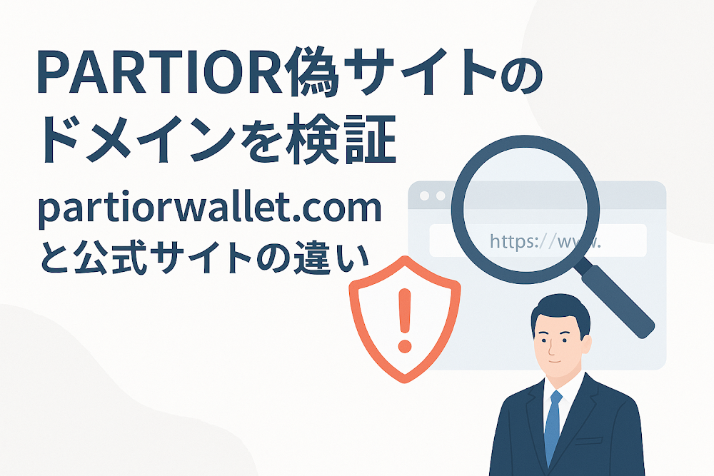 PARTIOR偽サイトのドメインを検証　partiorwallet.comと公式サイトの違い