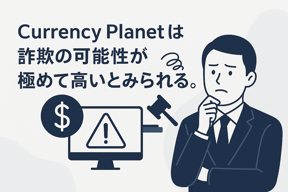 Currency Planetは詐欺の可能性が極めて高いとみられる