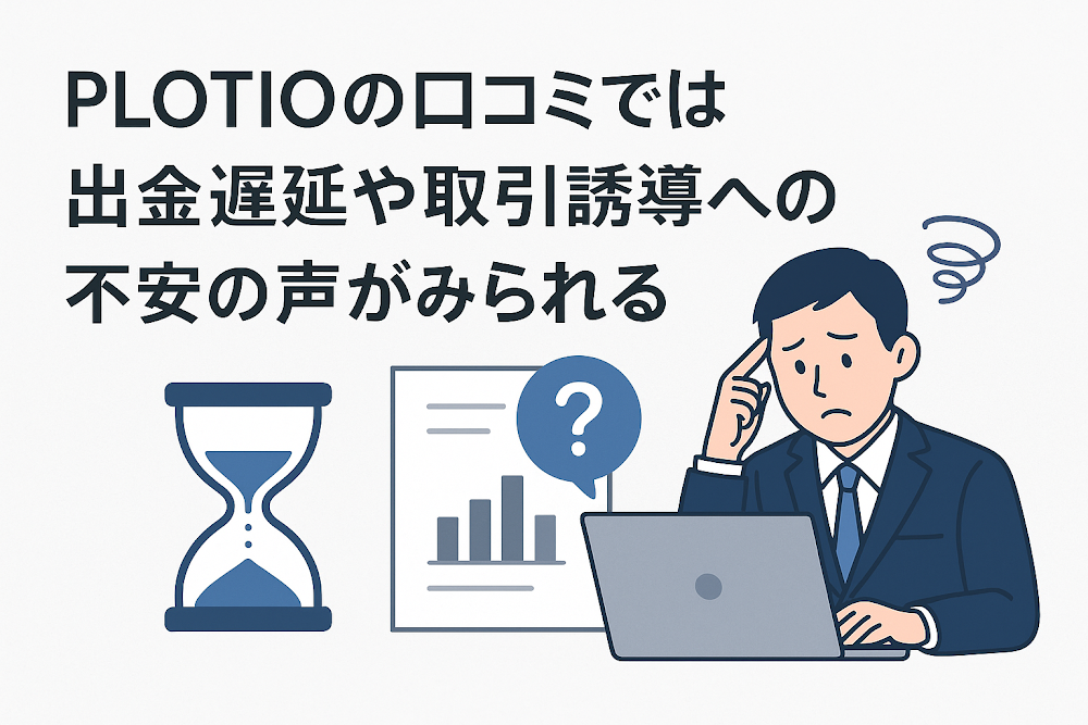 PLOTIOの口コミでは出金遅延や取引誘導への不安の声がみられる