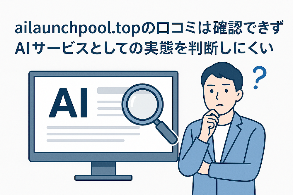 ailaunchpool.topの口コミは確認できずAIサービスとしての実態を判断しにくい