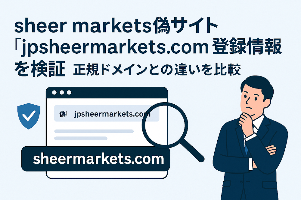 Sheer Markets偽サイト「jpsheermarkets.com」の登録情報を検証　正規ドメインとの違いを比較