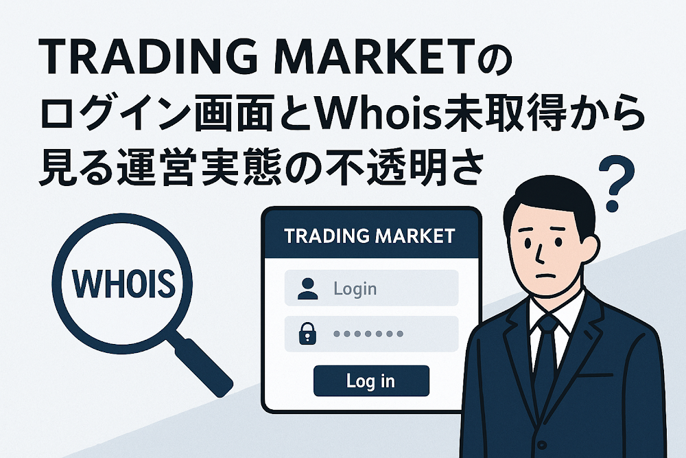 TRADING MARKET(tradingmarket.pro)のログイン画面とWhois未取得から見る運営実態の不透明さ