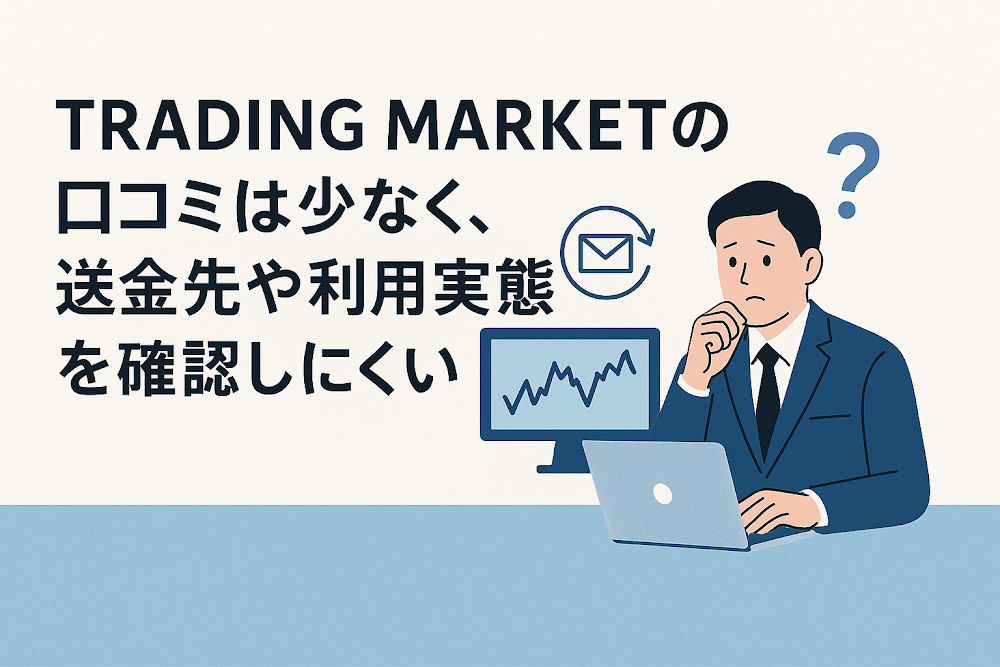 TRADING MARKET(tradingmarket.pro)の口コミは少なく、送金先や利用実態を確認しにくい