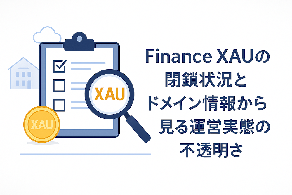 Finance XAUの閉鎖状況とドメイン情報から見る運営実態の不透明さ