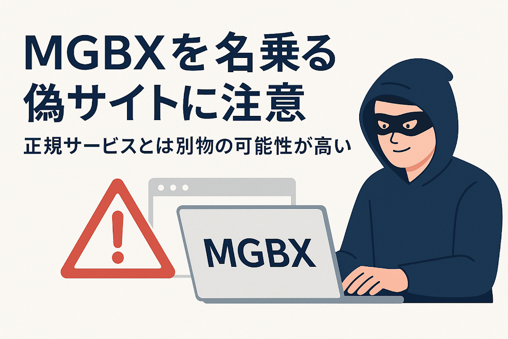 MGBXを名乗る偽サイトに注意 正規サービスとは別物の可能性が高い